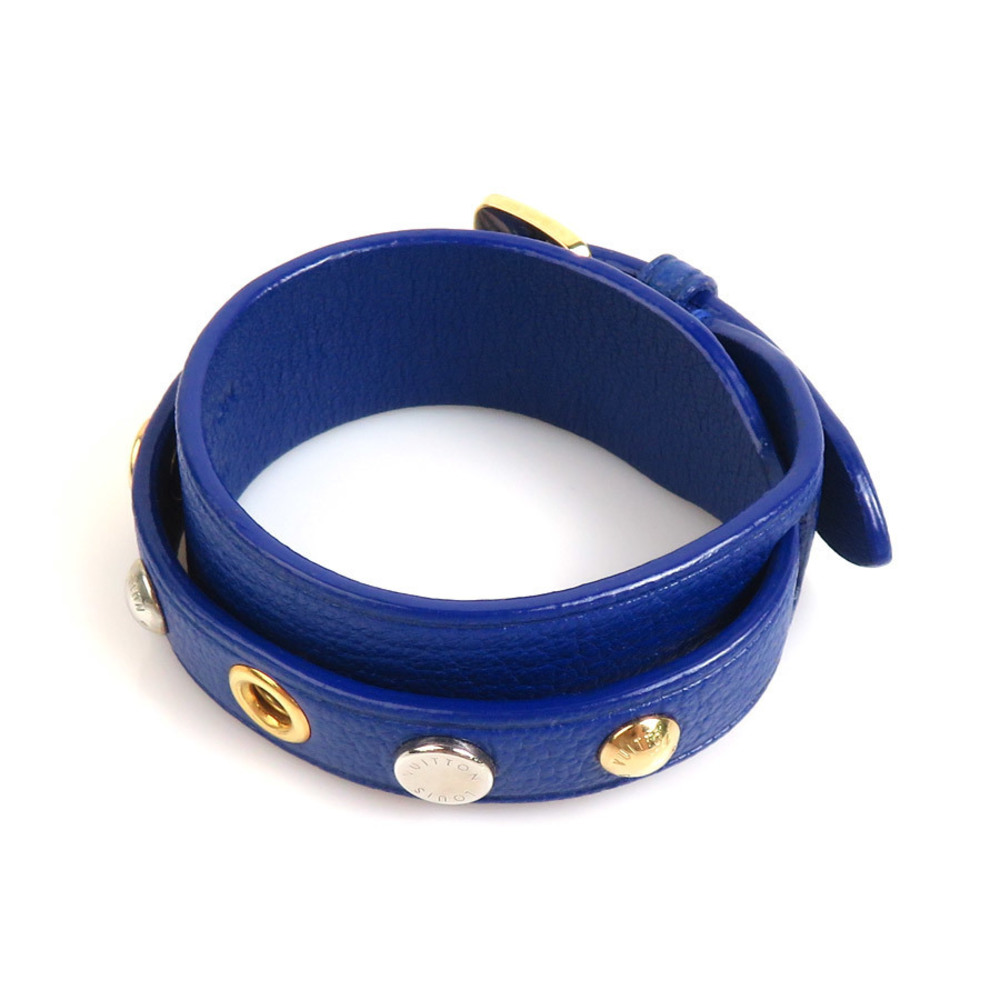 Louis Vuitton Spike It Leather Bracelet Blue